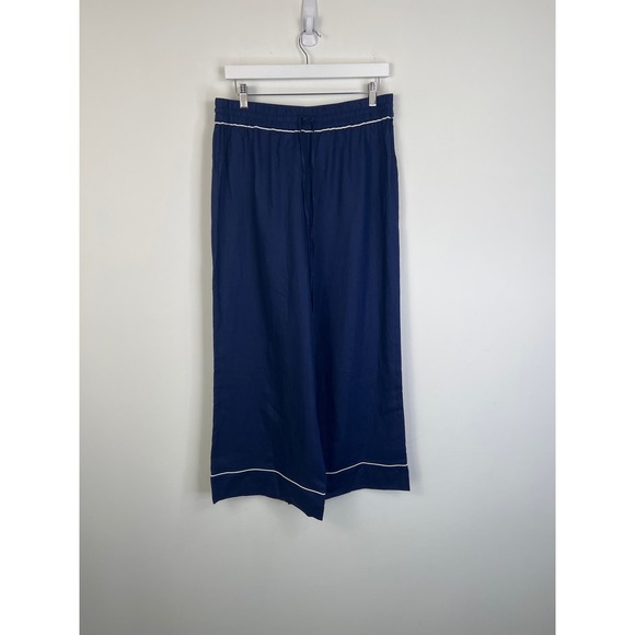 HILL HOUSE Navy 100% linen The Skylar Pants NWT size Large - Picture 5 of 10